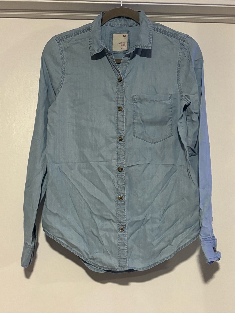 SO Light Blue Chambray Button-Down Shirt